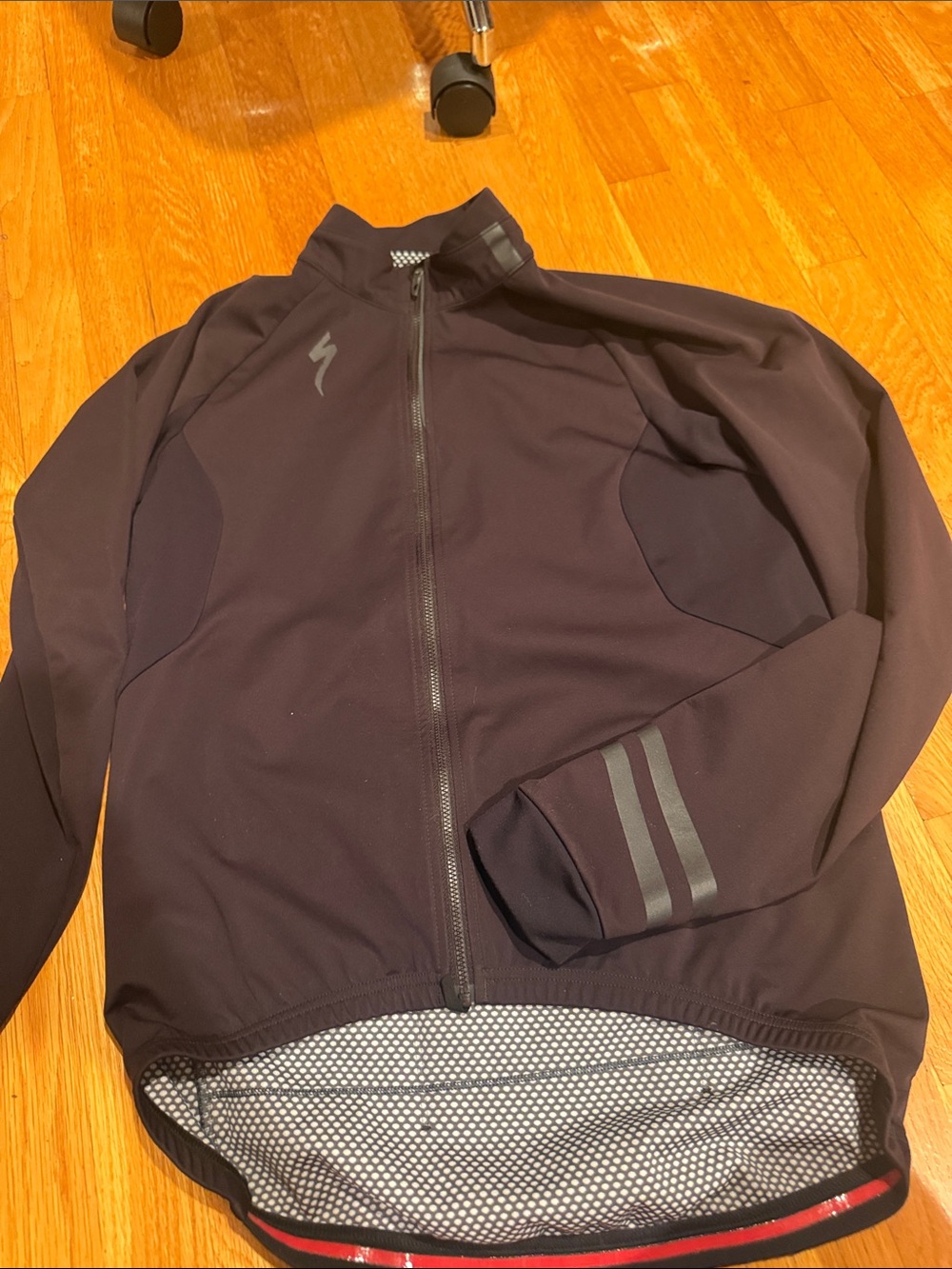Specialized Black Men's Windbreaker Jacket with Reflective Stripes